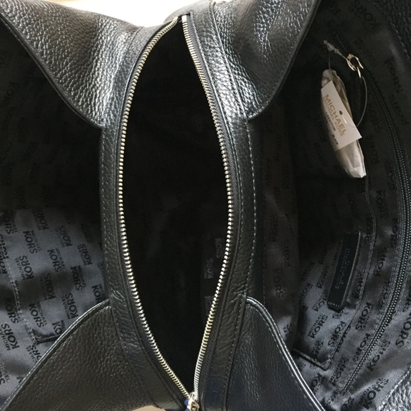 NWT MICHAEL KORS LEIGHTON LARGE SHOULDER TOTE BLK - Picture 8 of 8